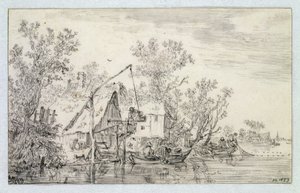 Paisaje fluvial boscoso, 1653